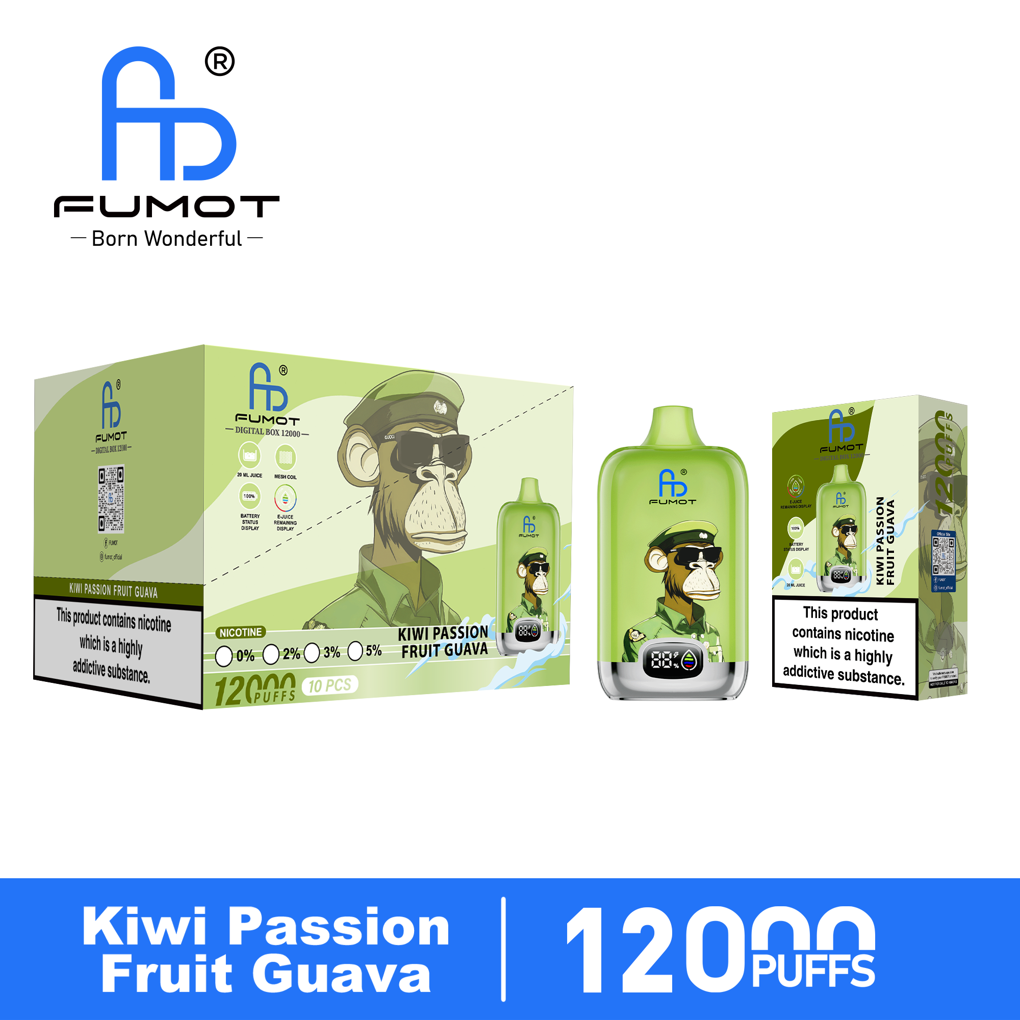 Fumot digital-box-12k-puffs-2%-6.99€/pcs（10 pcs/box） - Ibvape