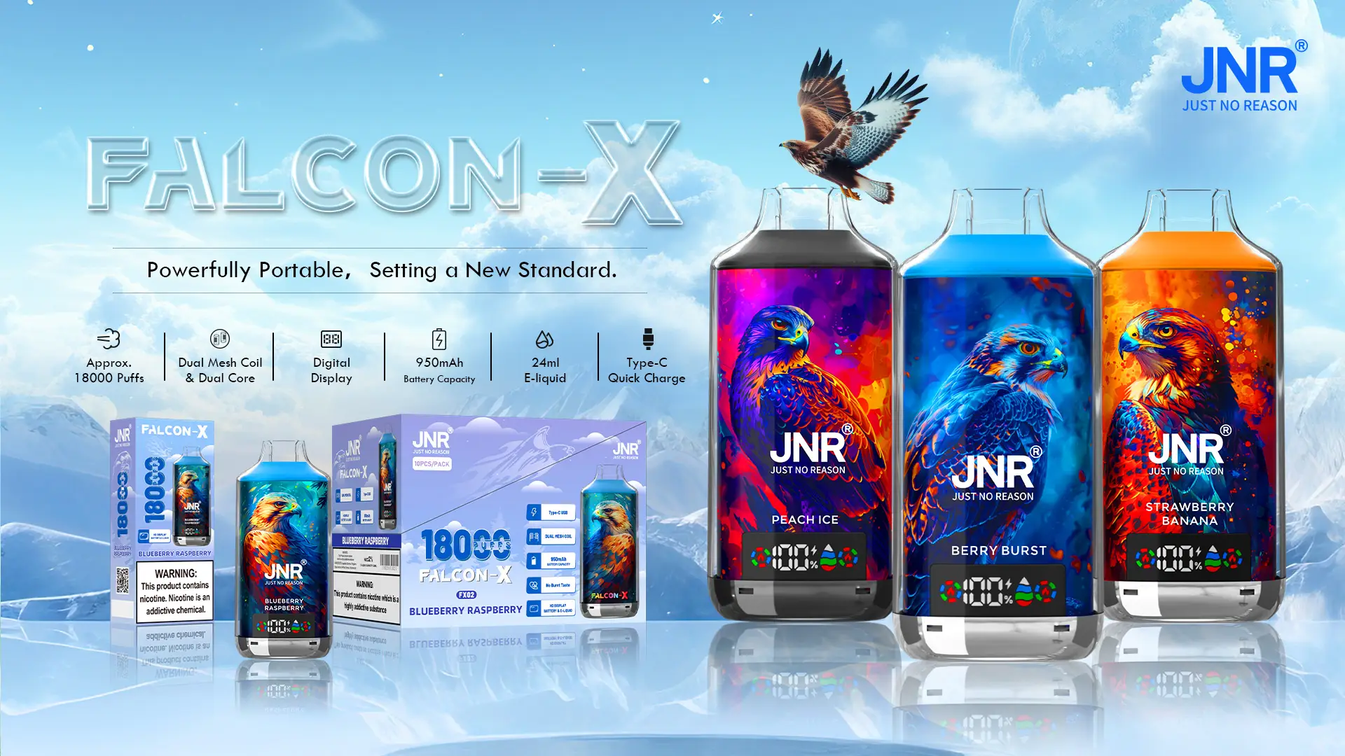 JNR Falcon X 18k puffs-2% - Ibvape