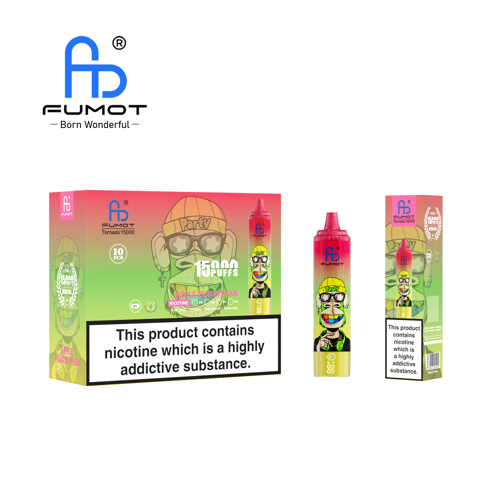Fumot Tornado 15k-puffs-2%-7.29€/pcs（10 pcs/box） - Ibvape
